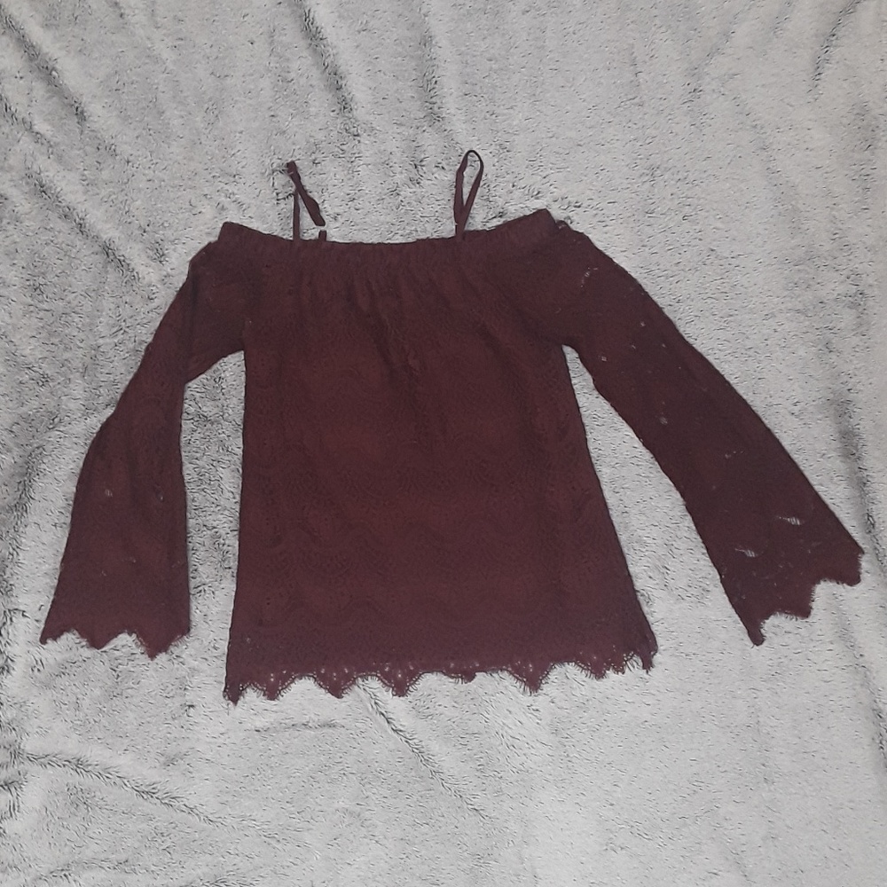 Maroon Off the Shoulder Top